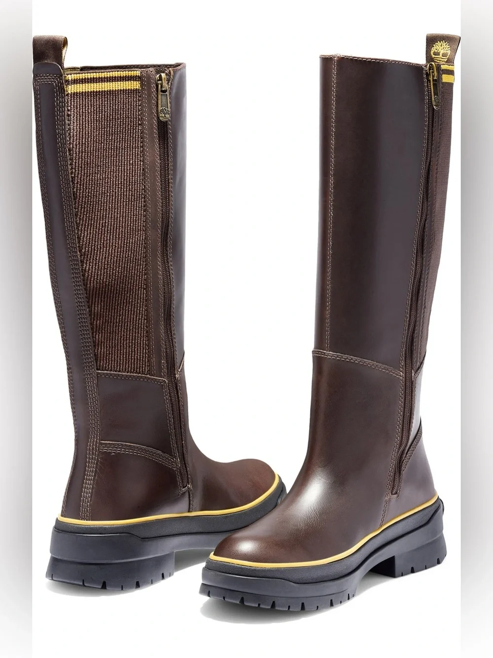 Timberland Malynn Waterproof Tall Boots – Dark Brown Leather Women’s Size 10
